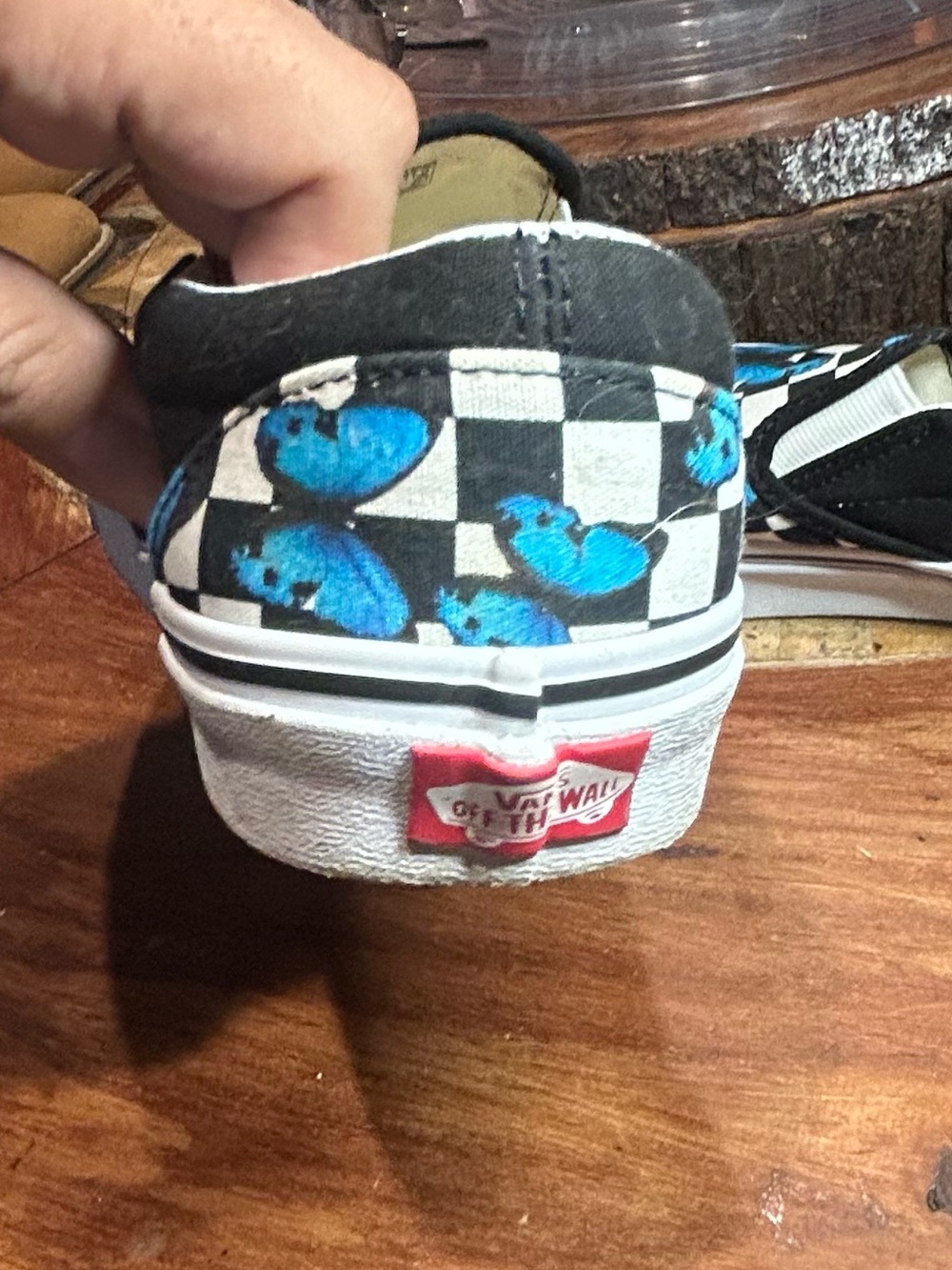Vans Black/Blue Butterfly Checkered Unisex size 9.5 men 11 women Excellent con - Picture 8 of 13